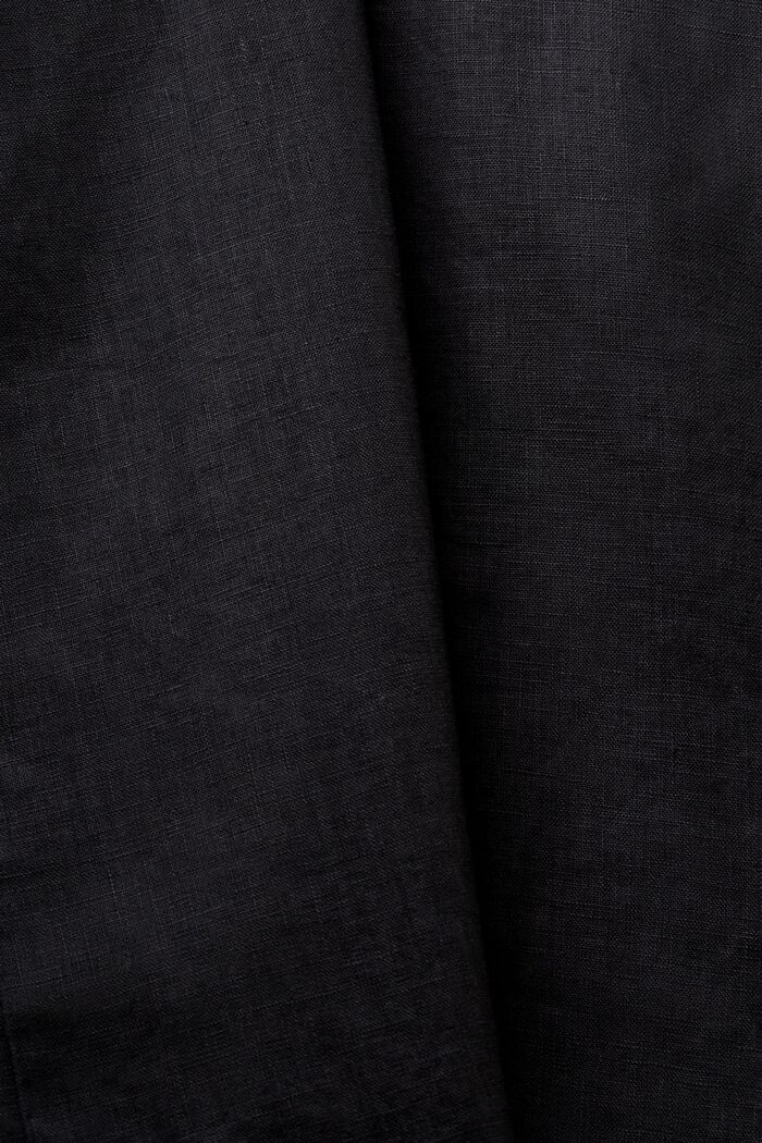 Enkelknäppt kavaj i linne, BLACK, detail image number 5
