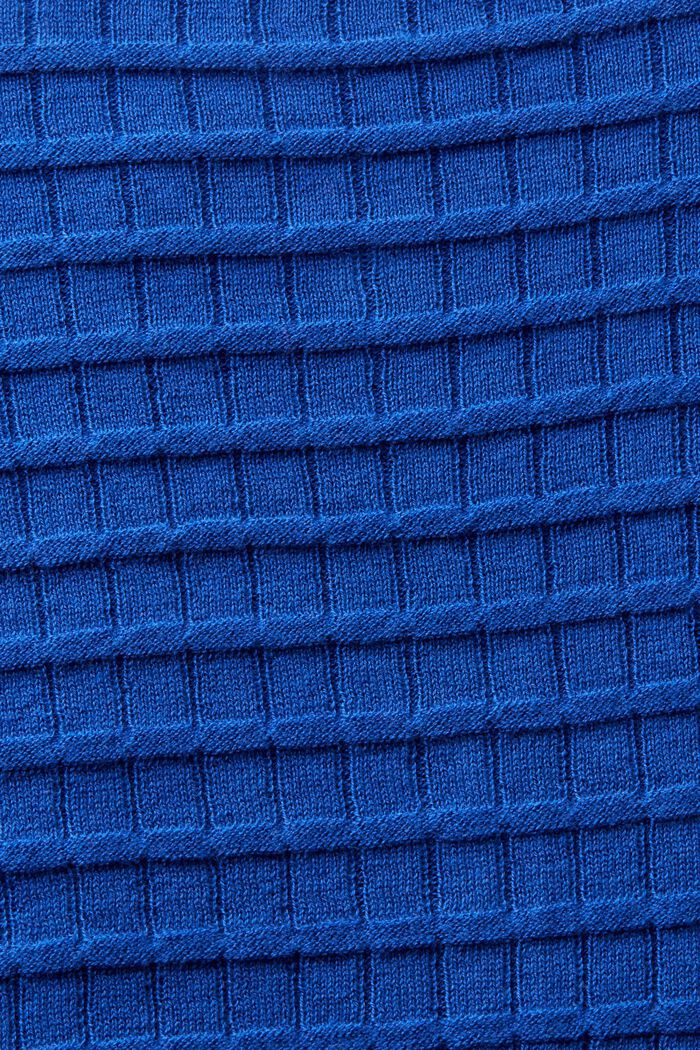 Strukturstickad tröja, BRIGHT BLUE, detail image number 5