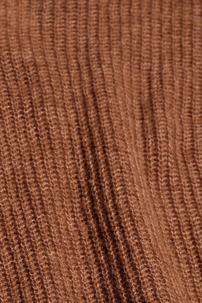 Med alpacka: V-ringad tröja, CARAMEL, detail image number 4