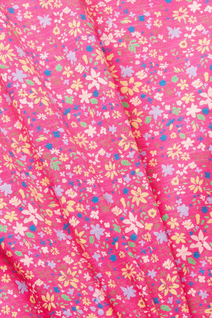 T-shirt med blomtryck, NEW PINK FUCHSIA, detail image number 5