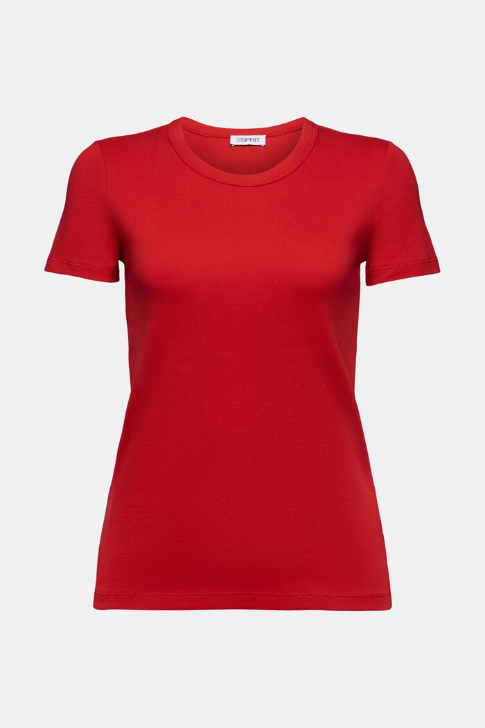 Kortärmad T-shirt i bomull, DARK RED, detail image number 5