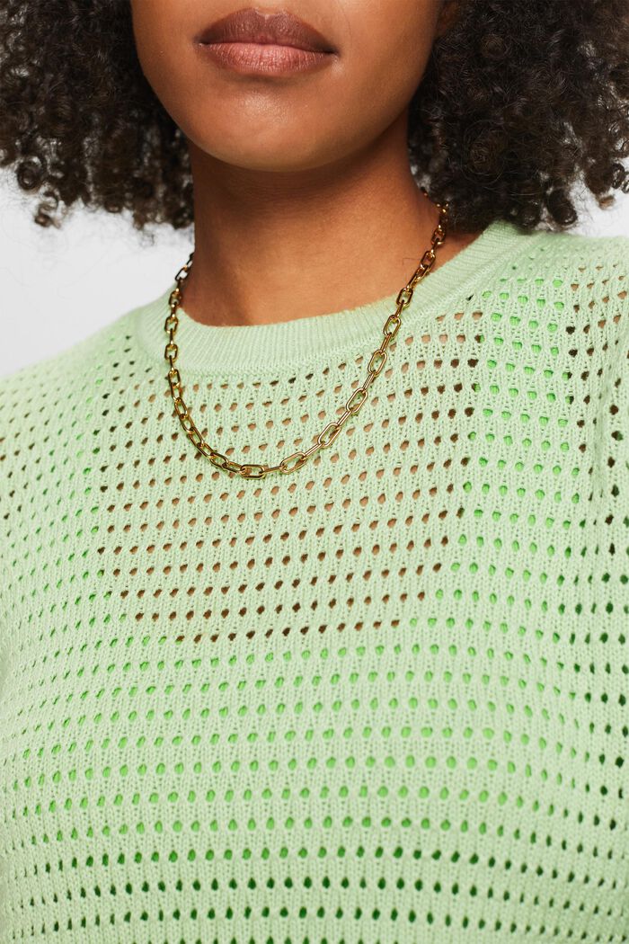Kortärmad tröja i mesh, LIGHT GREEN, detail image number 3