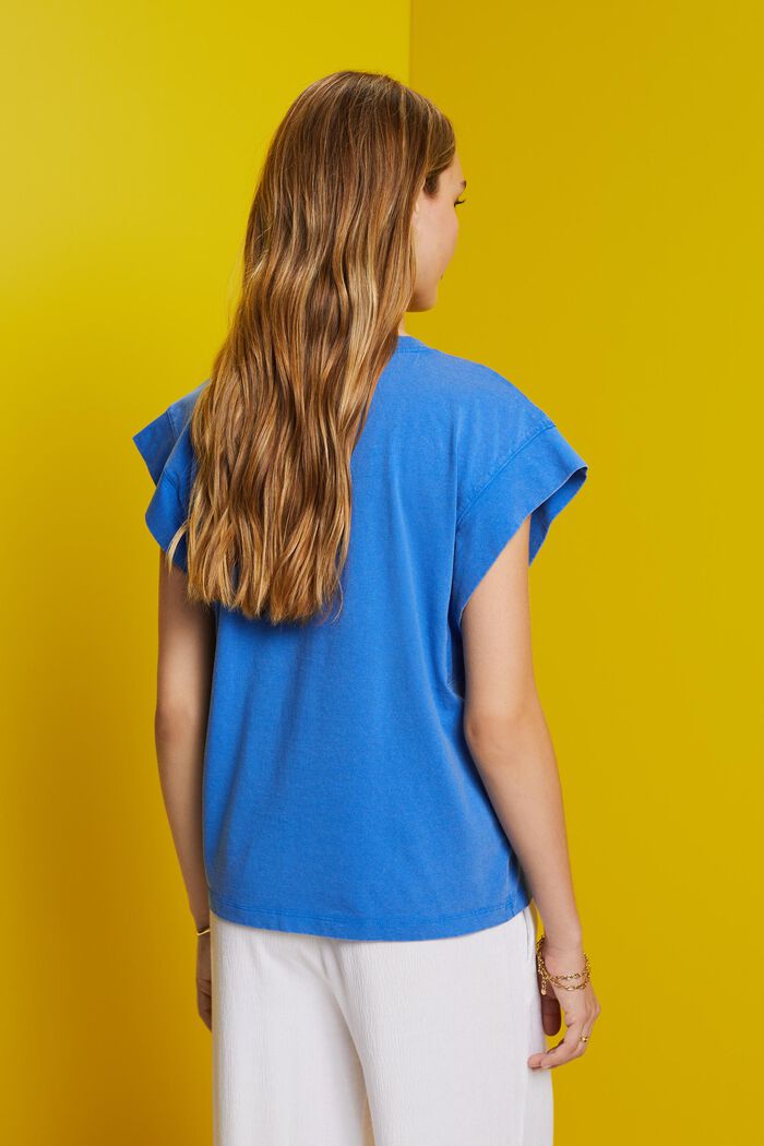 Kortärmad T-shirt med fladdermusärm, BRIGHT BLUE, detail image number 3