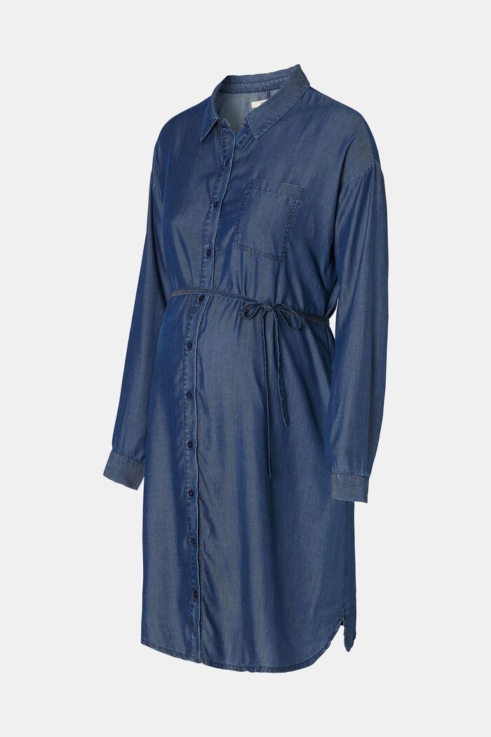 Klänning i denimlook med knappar, TENCEL™, BLUE DARK WASHED, detail image number 6
