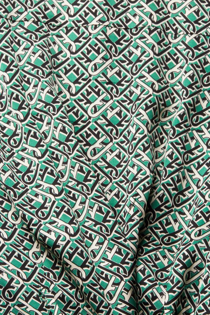 Mönstrad klänning i satinlook, EMERALD GREEN, detail image number 1