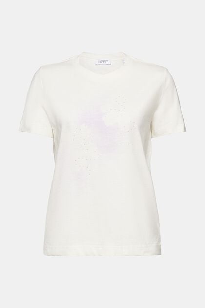 Mönstrad T-shirt med slub-struktur