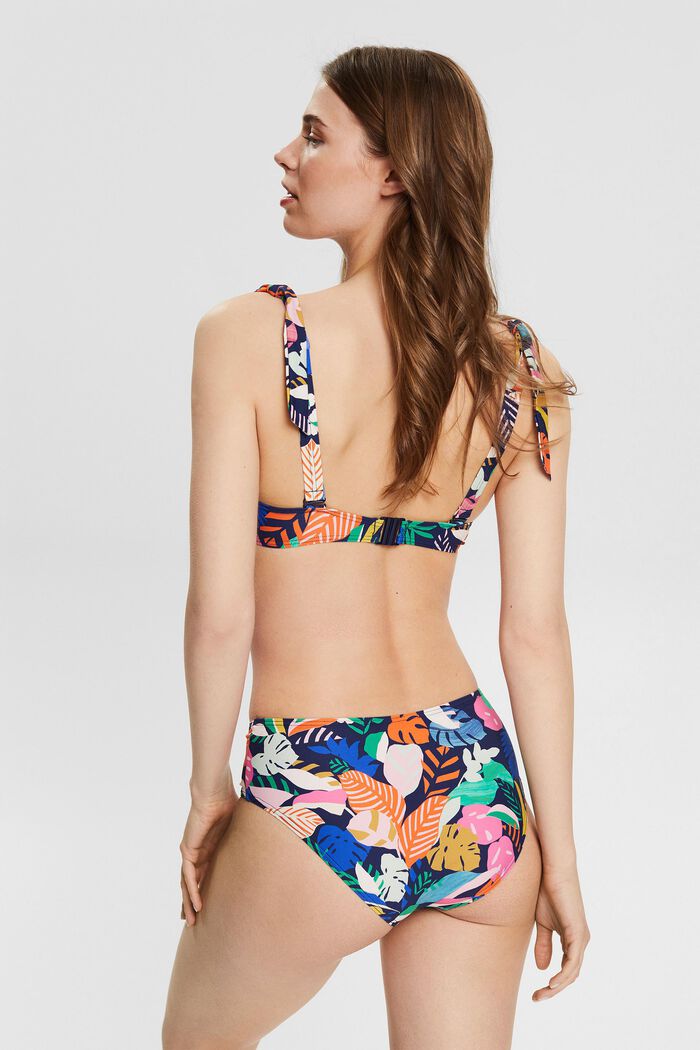 Färgglatt mönstrad bikiniöverdel med reglerbara axelband, NAVY, detail image number 1