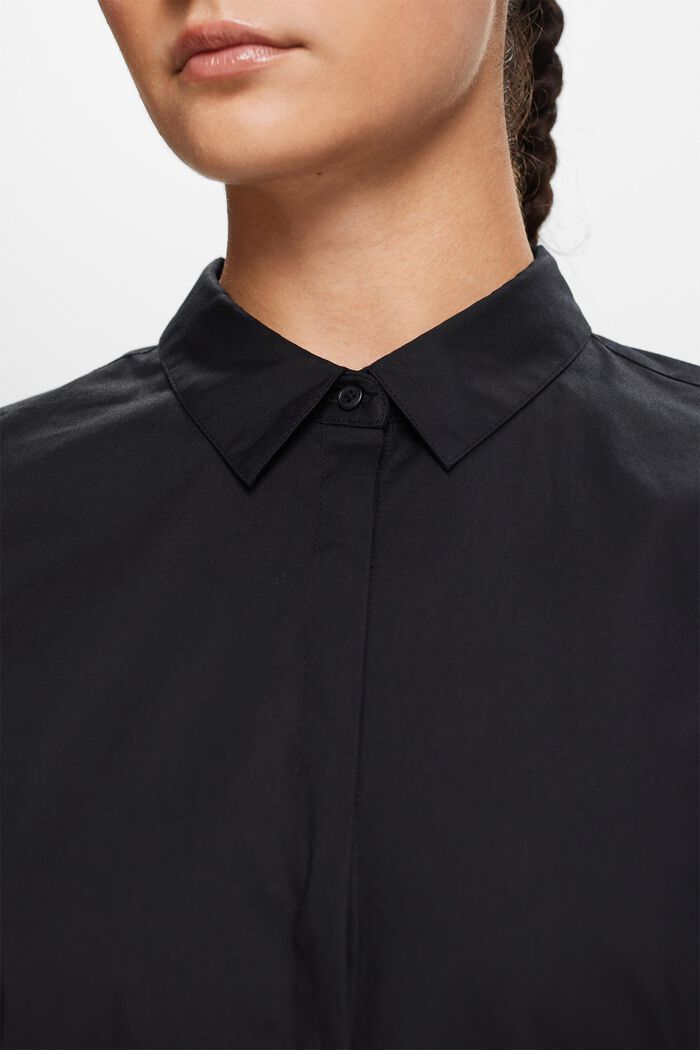 Långärmad poplinskjorta, BLACK, detail image number 1