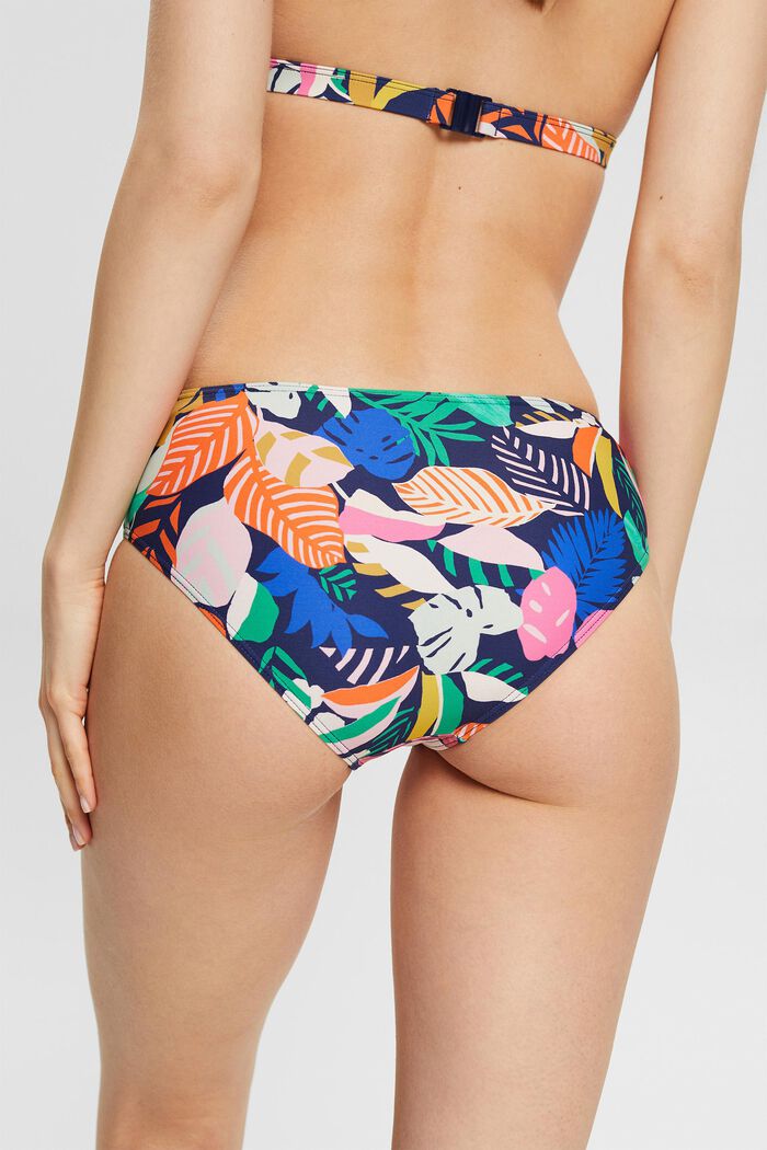 Färgglatt mönstrad bikinitrosa med knytdetalj, NAVY, detail image number 3