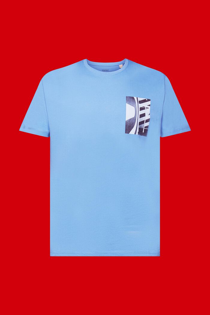 T-shirt med rund ringning, 100 % bomull, LIGHT BLUE, detail image number 6