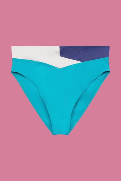 Medelhög bikiniunderdel med färgblocksdesign