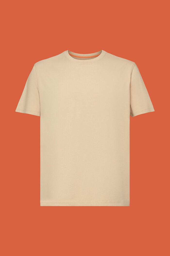 Plaggfärgad T-shirt i jersey, 100% bomull, SAND, detail image number 6