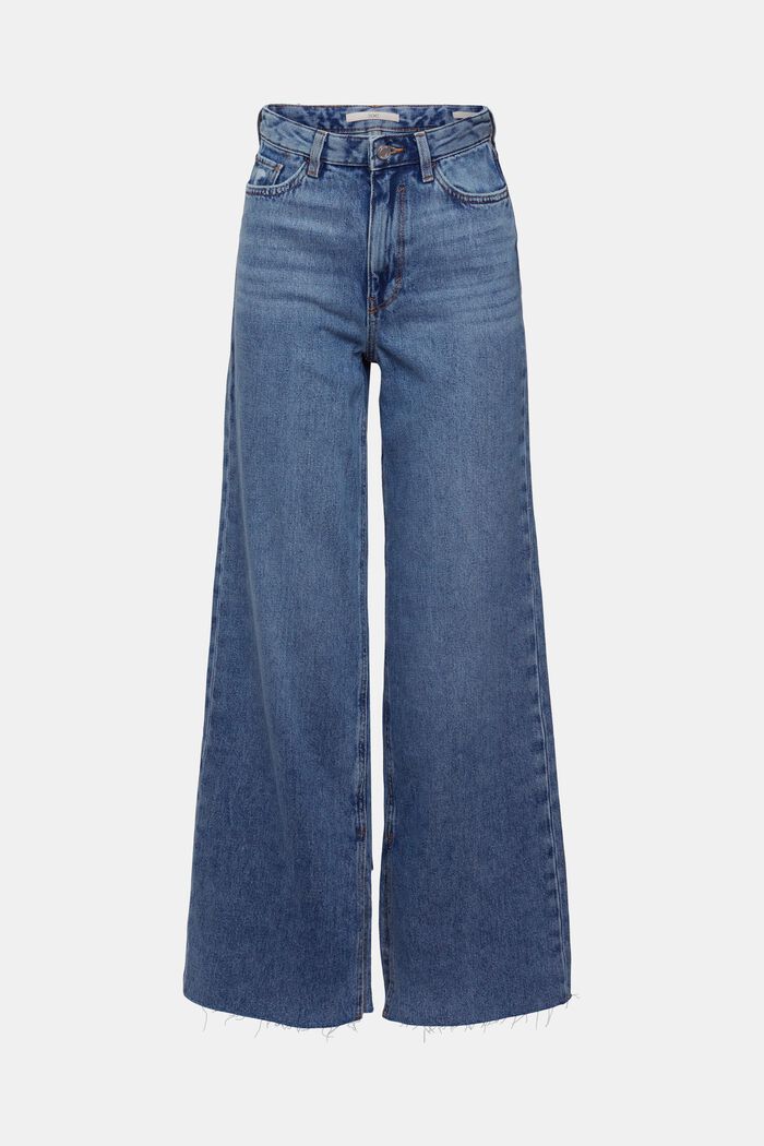 Jeans med vida ben, 100% bomull