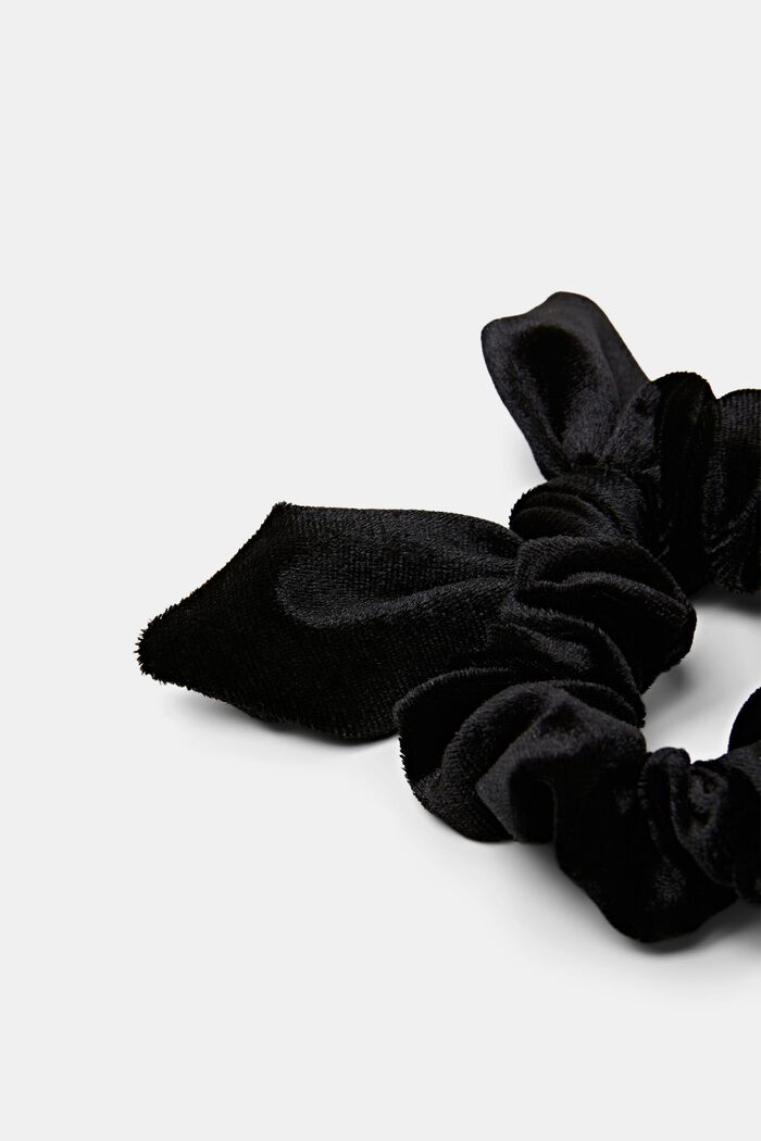 Scrunchie i sammet med rosett, BLACK, detail image number 1