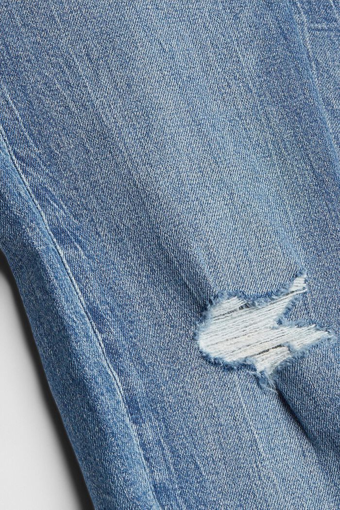 Slitna jeans i ekobomull, BLUE MEDIUM WASHED, detail image number 4