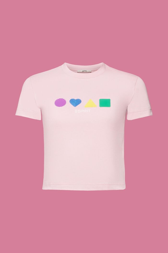 T-shirt i ekobomull med geometriskt tryck, PINK, detail image number 6