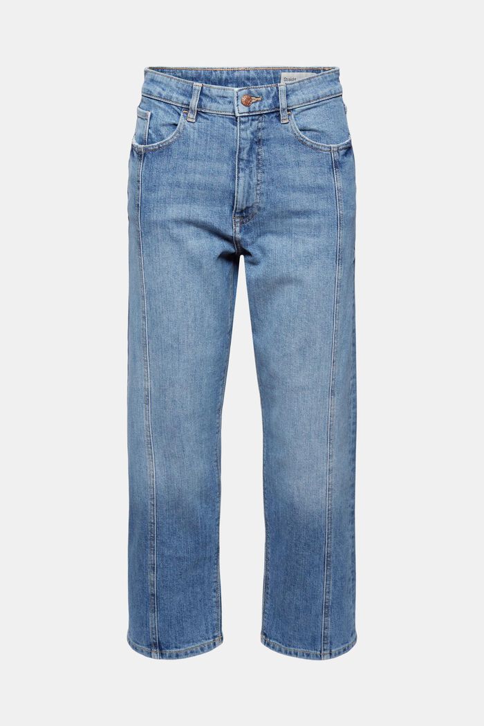 7/8-jeans av ekobomull med modern passform, BLUE MEDIUM WASHED, detail image number 6