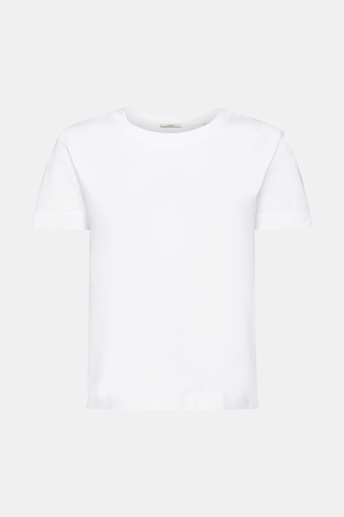 T-shirt i bomull med rund ringning, WHITE, detail image number 7