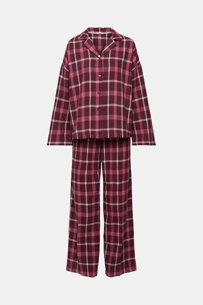 Rutigt pyjamasset i flanell