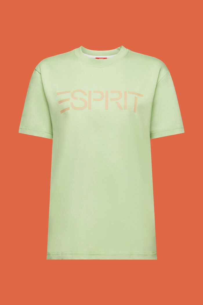 T-shirt i bomullsjersey med logo, unisexmodell, LIGHT GREEN, detail image number 7