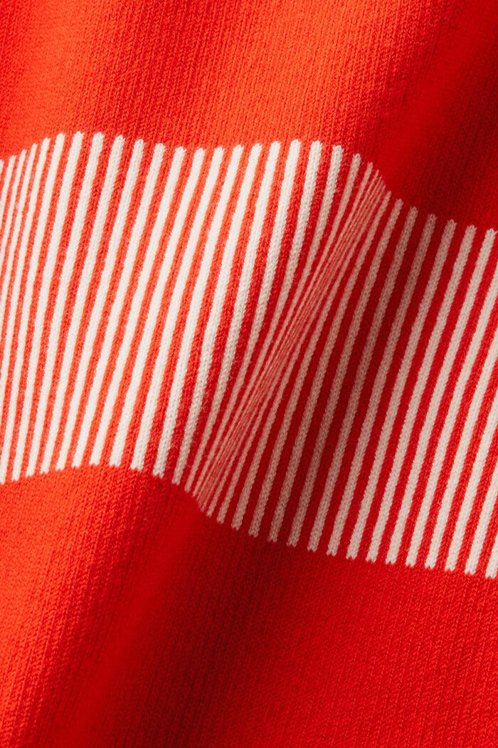 Randig ribbstickad tröja, RED, detail image number 5
