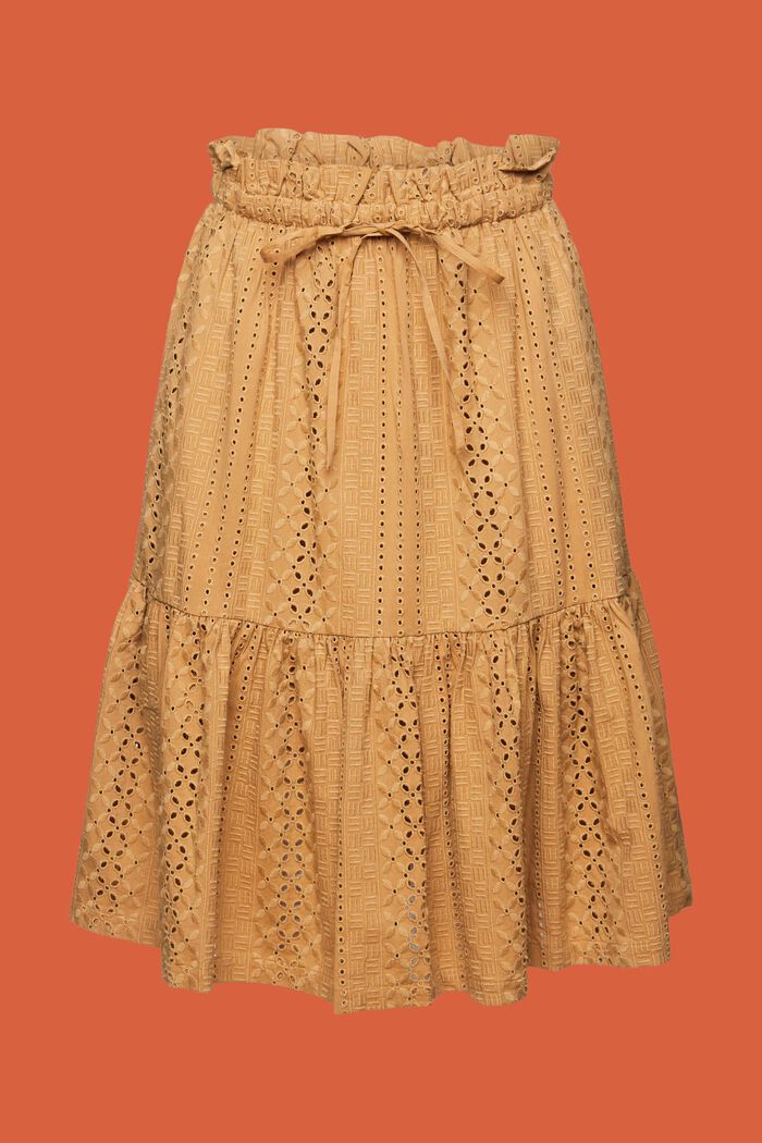 Broderad kjol, LENZING™ ECOVERO™, KHAKI BEIGE, detail image number 5