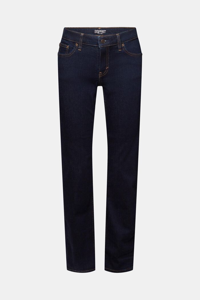 Straight leg stretch jeans, bomullsmix, BLUE RINSE, detail image number 7