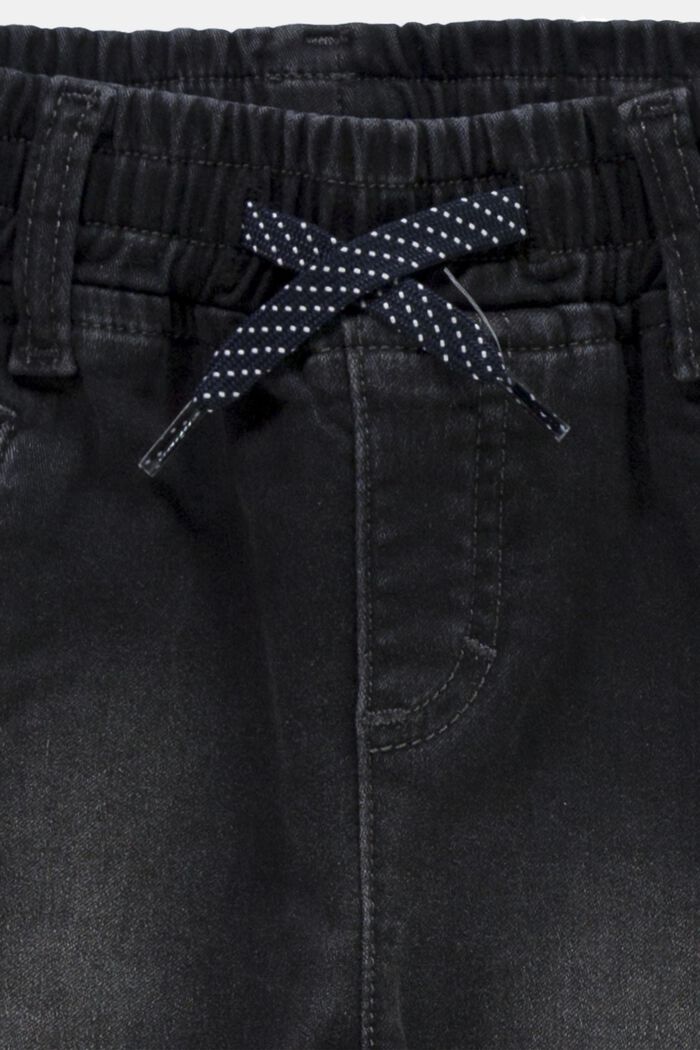 Jeans med resår i midjan och dragsko, BLACK DARK WASHED, detail image number 2