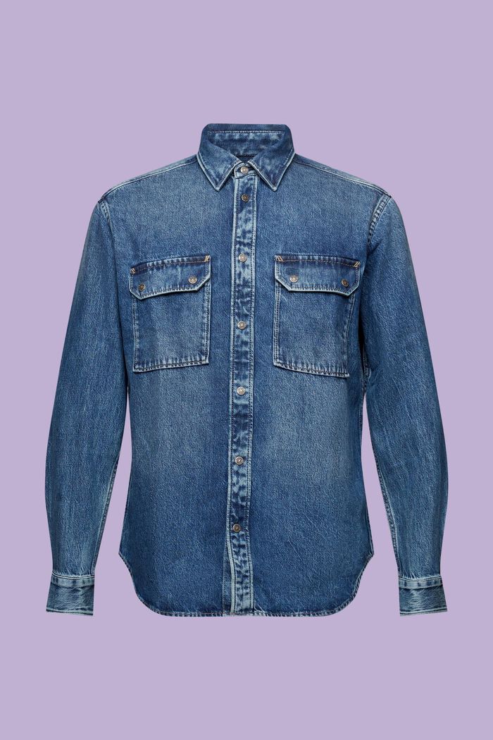 Långärmad jeansskjorta, BLUE MEDIUM WASHED, detail image number 5