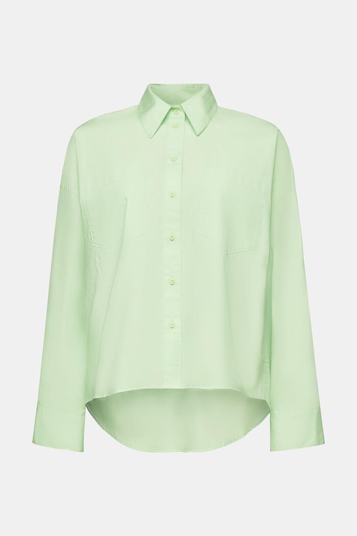 Helknäppt skjorta i bomullspoplin, LIGHT GREEN, detail image number 5
