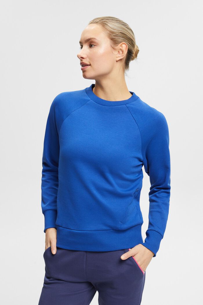Sweatshirt med fickor med dragkedja, BRIGHT BLUE, detail image number 0