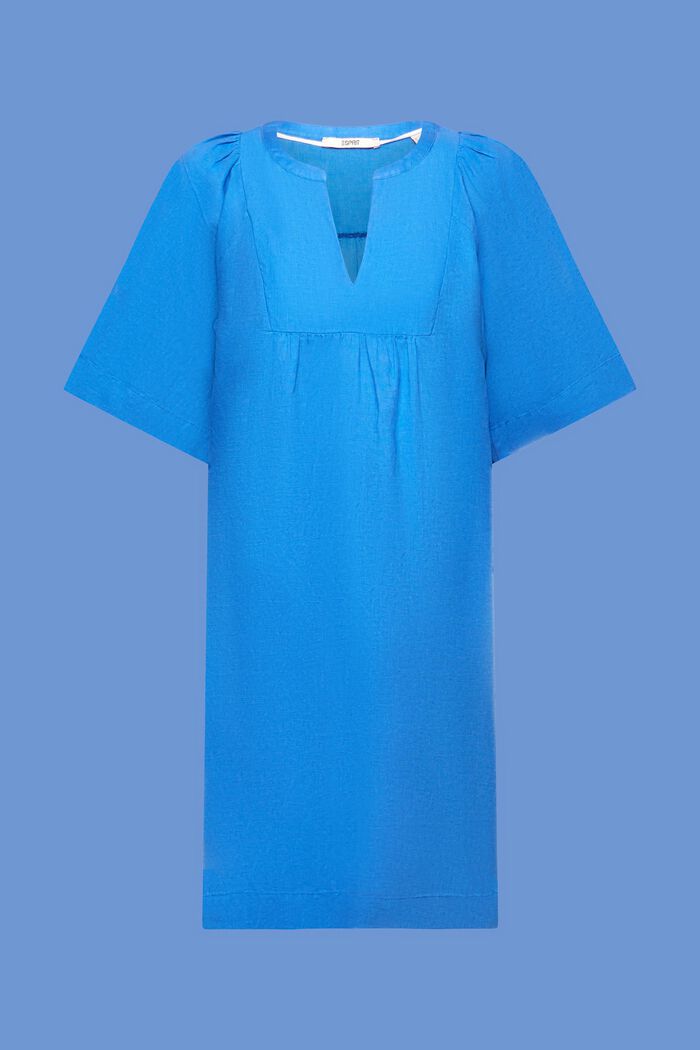 Miniklänning, bomull-linnemix, BRIGHT BLUE, detail image number 6