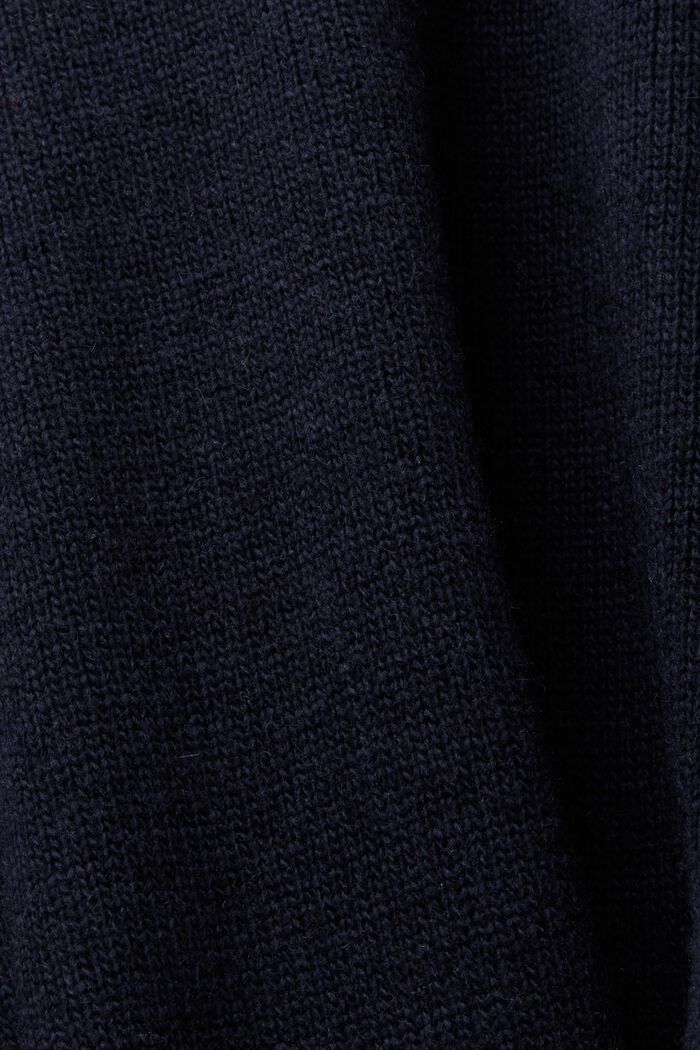 Stickad rundringad tröja, NAVY, detail image number 5