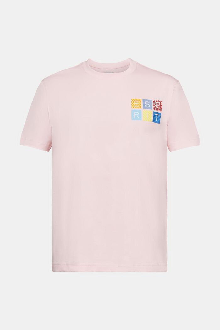 T-shirt i bomullsjersey med logo, PASTEL PINK, detail image number 6
