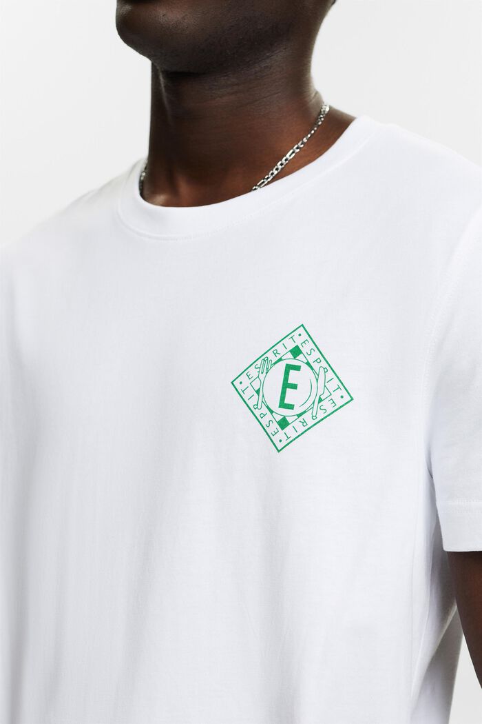 T-shirt i bomullsjersey med logo, WHITE, detail image number 2