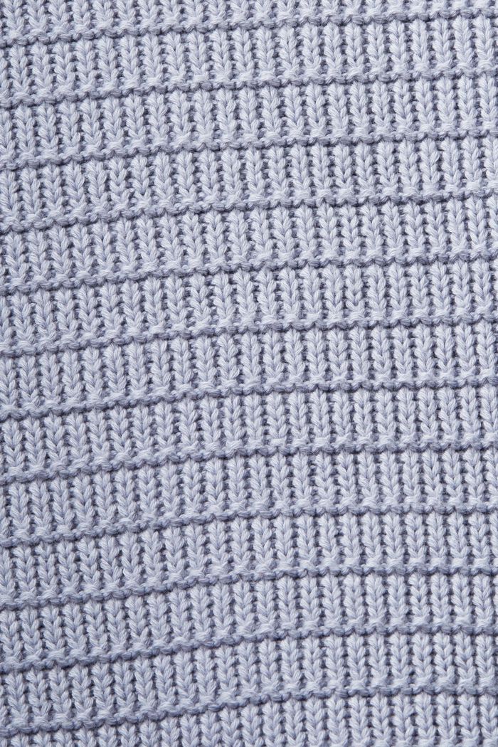 Stickad tröja i texturerad bomull, LIGHT BLUE LAVENDER, detail image number 5