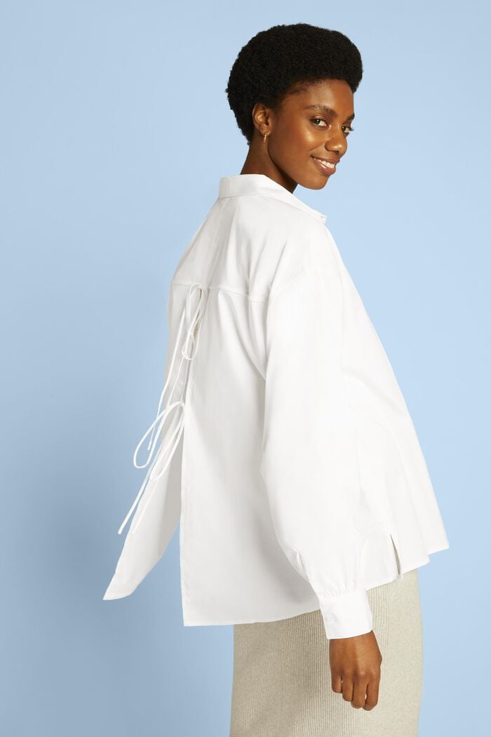Skjorta med knytband bak, WHITE, detail image number 3