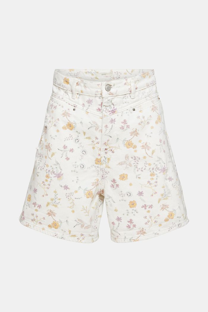 Shorts med blommönster, CREAM BEIGE, overview