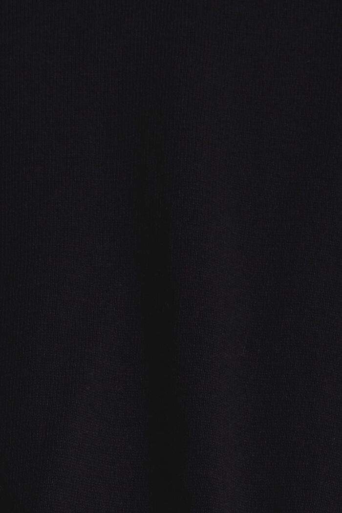 Stickad tröja i bomull, BLACK, detail image number 1