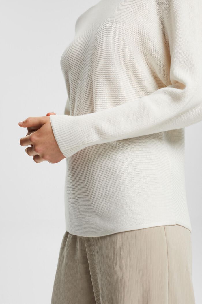 Båtringad tröja i ekologisk bomull/TENCEL™, OFF WHITE, detail image number 0