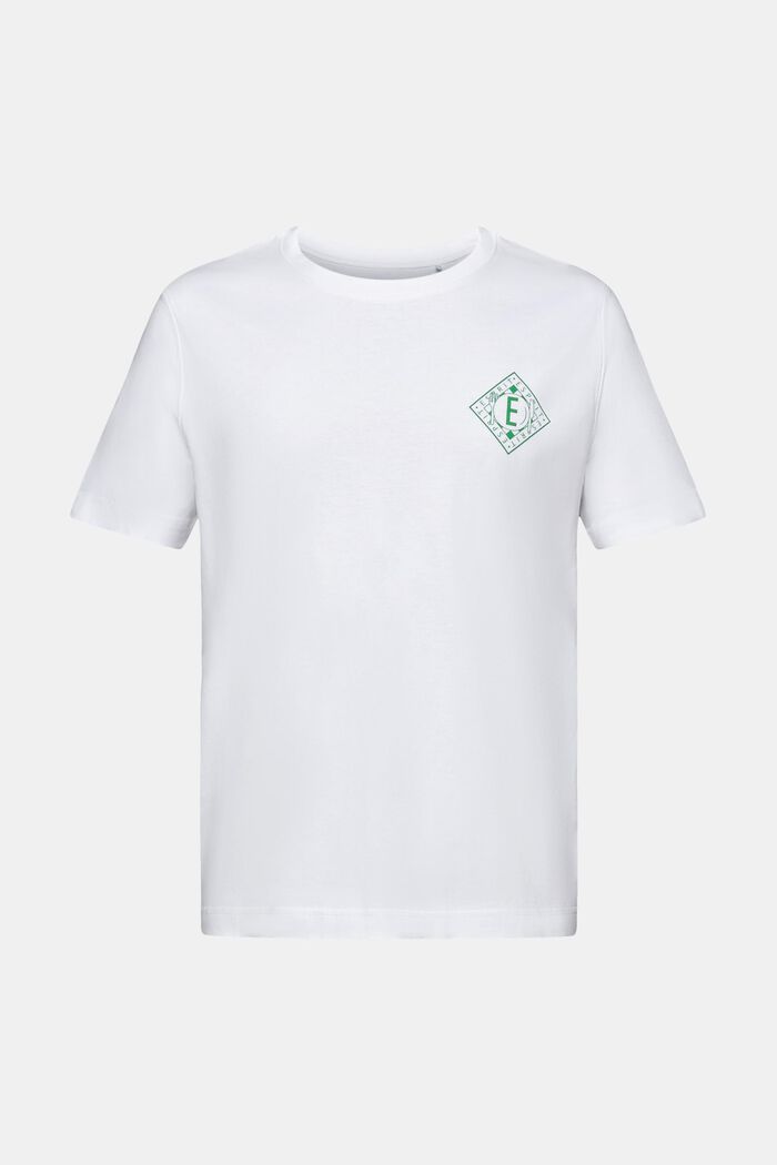 T-shirt i bomullsjersey med logo, WHITE, detail image number 5