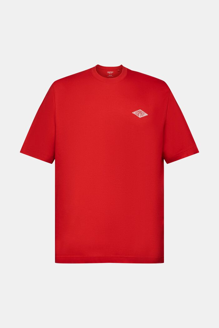 Kortärmad T-shirt med logo, DARK RED, detail image number 5
