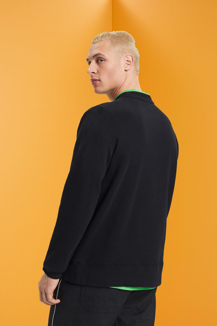 Sweatshirt med broderad logo, BLACK, detail image number 3