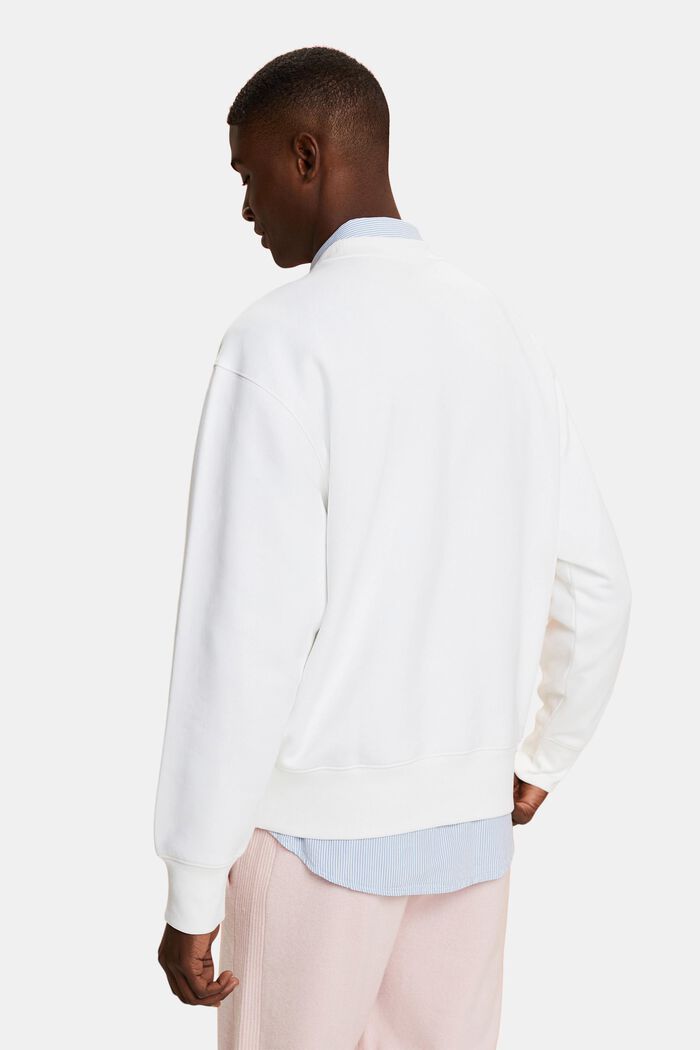 Sweatshirt i fleece med logo, unisexmodell, WHITE, detail image number 4