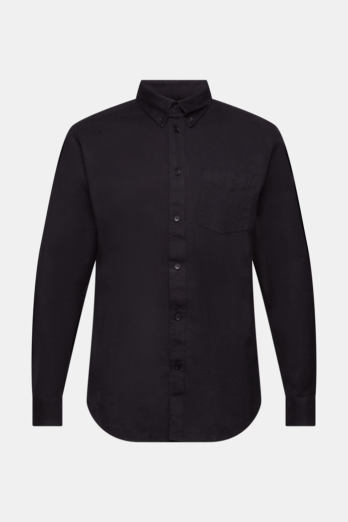 Skjorta i twill med normal passform, BLACK, detail image number 6