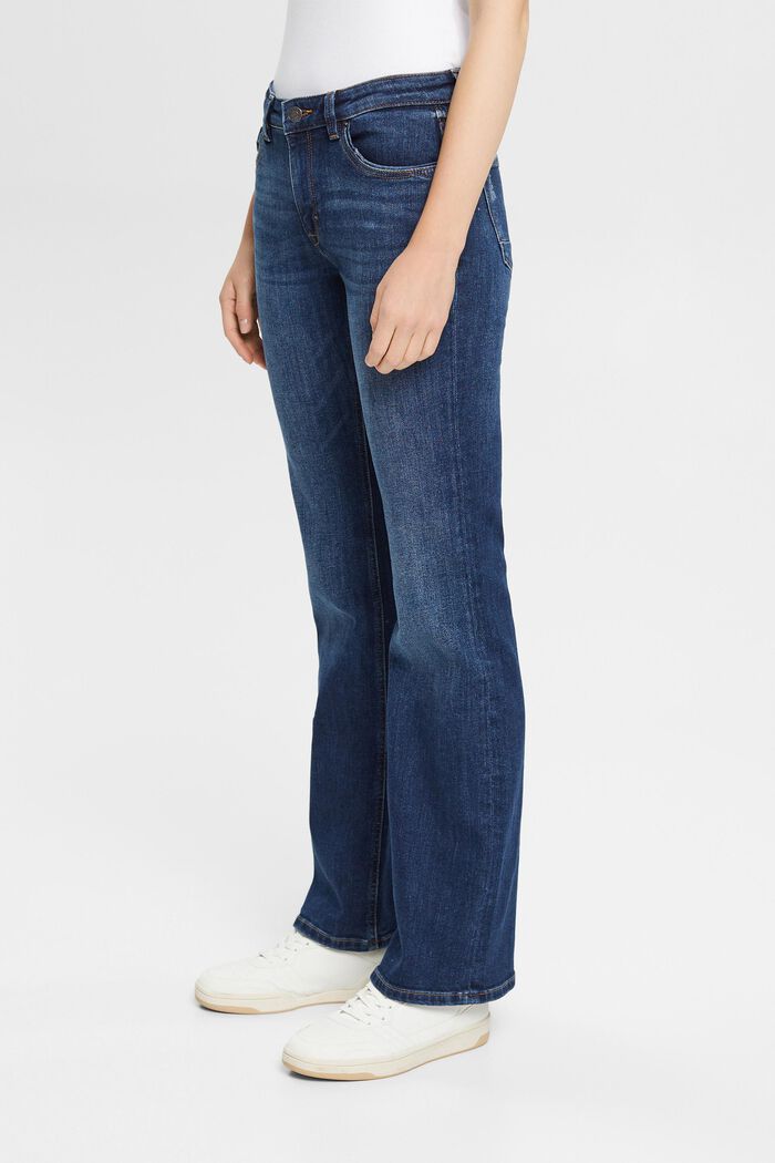 Superstretchiga jeans med ekologisk bomull, BLUE DARK WASHED, detail image number 0